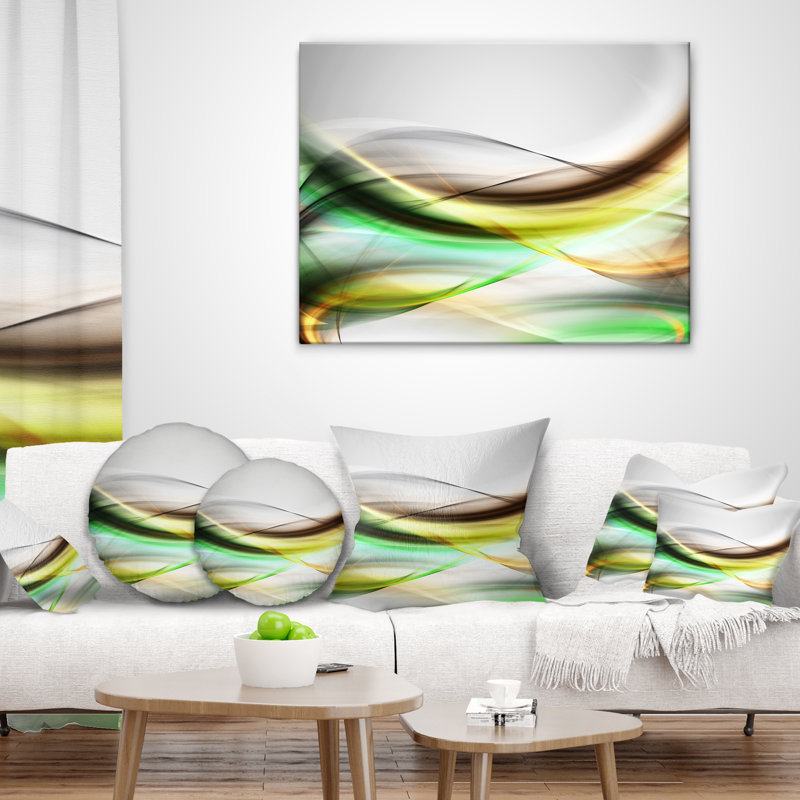  Coussin Abstract Waves, 16 po x 16 po, Carré