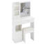 Table de coiffeuse 29,2 po avec tiroir à gauche avec tabouret rembourré, rangement multi-couches grande capacité, commode pratique-600157714