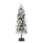 Sapin de Noël artificiel crayon floqué de 1,5 m, préilluminé avec 80 lumières DEL blanc chaud