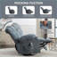 Fauteuils inclinables avec massage et amp; Chaleur, fauteuil inclinable berçant surdimensionné avec 2 porte-gobelets, port USB | Bleu marine | Métal Bois
