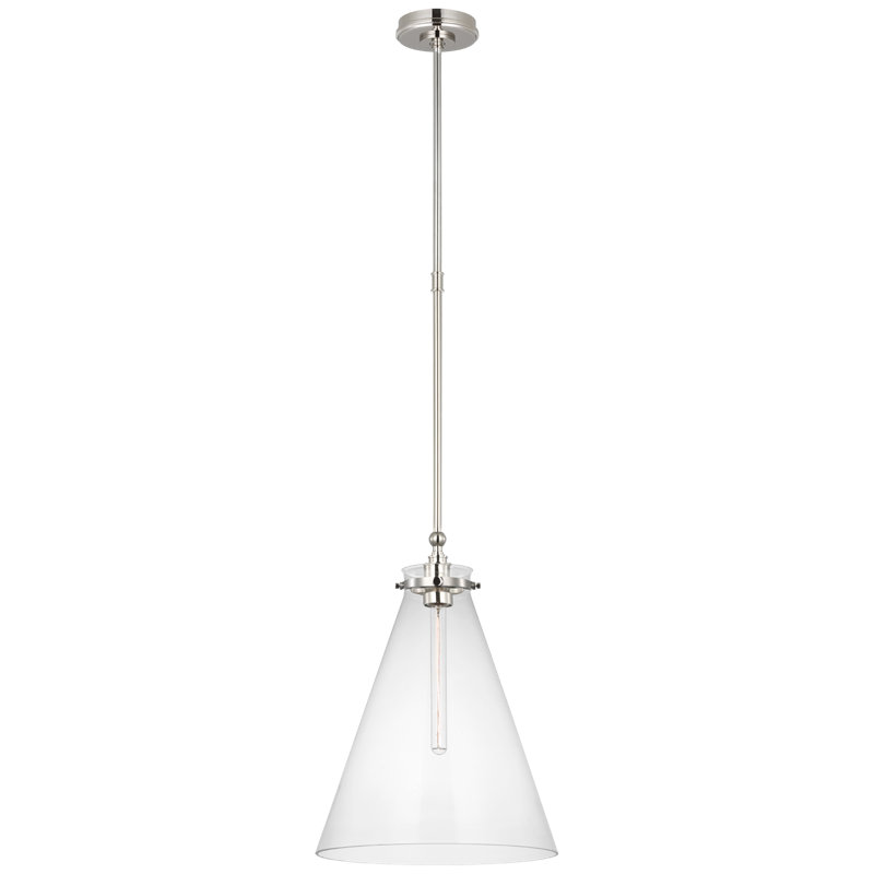 Parkington 1 - Light Pendant, Antique-Burnished Brass, White Glass, 15.5" H x 11" W x 11" D