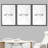 Geometric Line Grunge Geometric Minimalist Brown Abstract Frame Art 3 Piece Set - No Texture Graphic Canvas Print-84975209-84975211