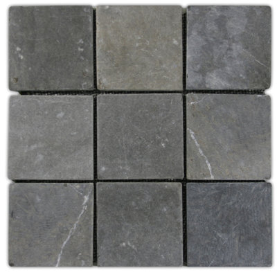 Carrelage mosaïque en pierre naturelle de couleur grise 4 po x 4 po Gambia Gambia - 1 m 2