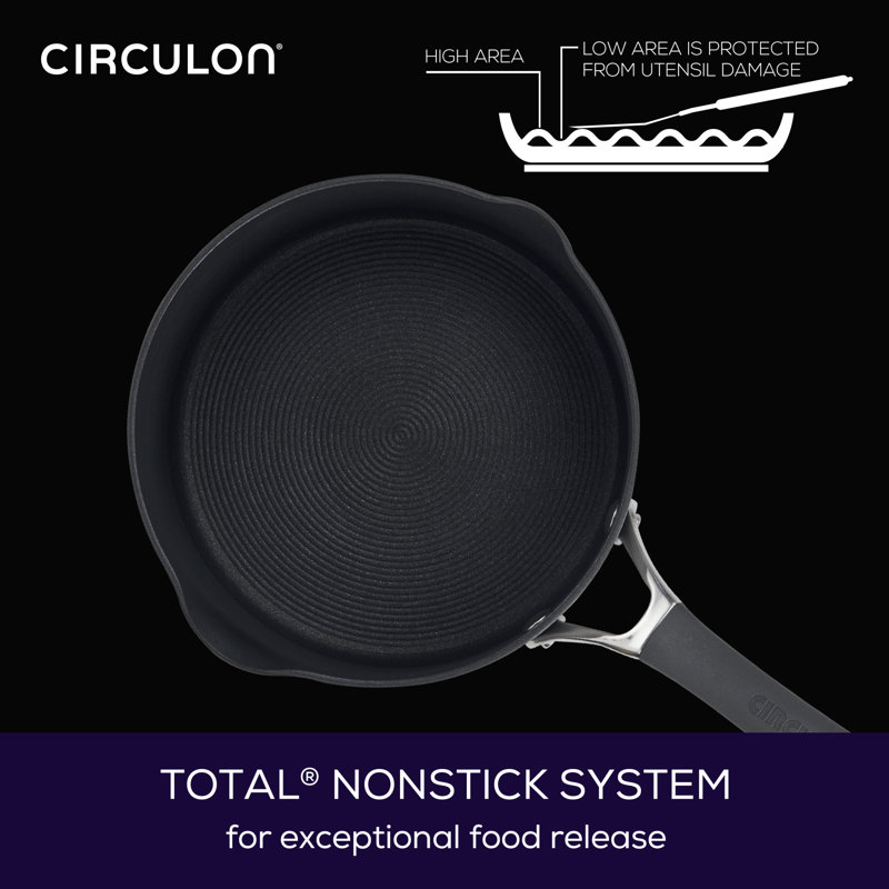 Radiance Gray 3 Quart Hard-Anodized Aluminum Nonstick Saucepan with Pour Spout