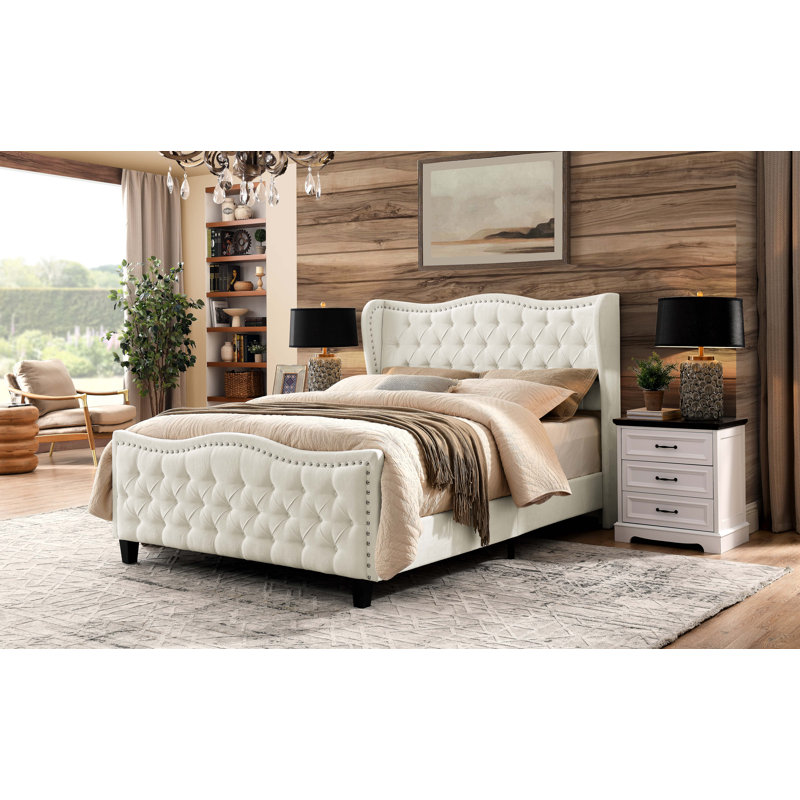 Structure de lit Royale, Beige