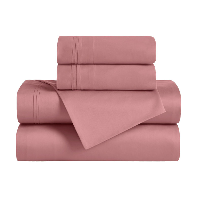 Ensemble de draps en coton égyptien de couleur unie à densité de tissage de 650 fils avec poches profondes, Très grand séparé