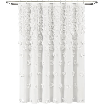 Shower Curtain, 72" W X 72" L, White - Bathroom Curtain Bow Shower Curtains - Cottage Core - Fabric Shower Curtains