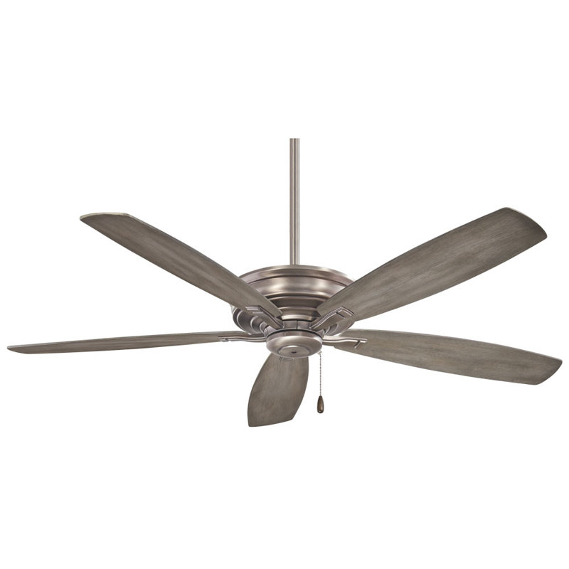 52" Kafe' 5 - Blade Standard Ceiling Fan with Pull Chain, Brushed Nickel