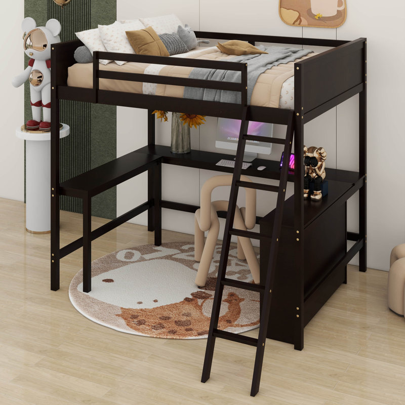 Lit mezzanine double Homerton pour enfants, Espresso