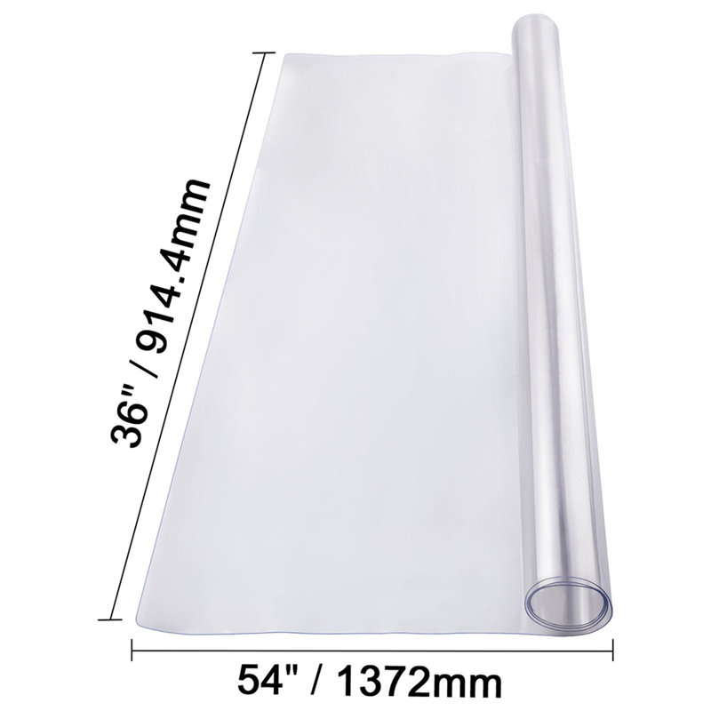 PVC Table Protector 36x54 Inch Clear Plastic Desk Protector 1.5mm Thick