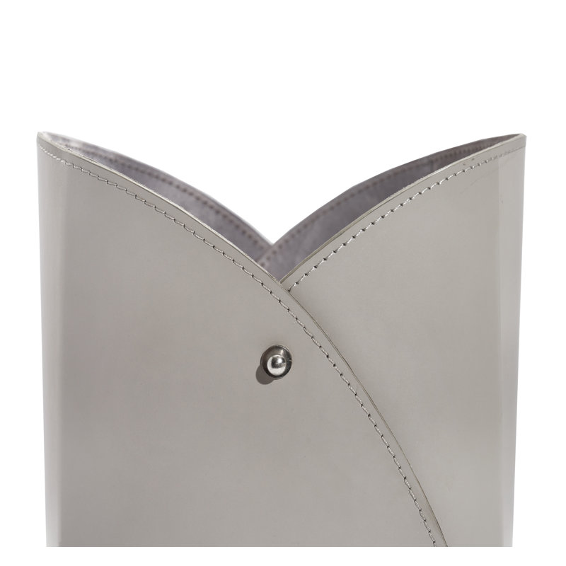 Tulip Waste Bin, Light Gray/Polished Nickel
