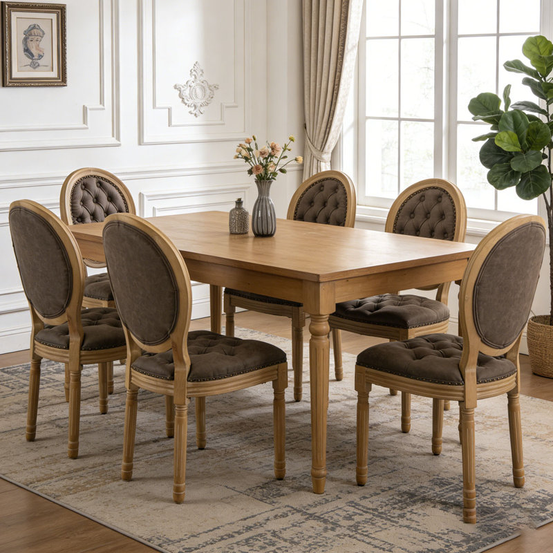 Chaise en bois massif, Brun