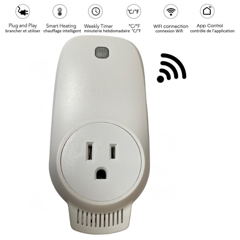 Wexstar EWT-009US Plug-in Wi-Fi Thermostat with Smart Phone Control