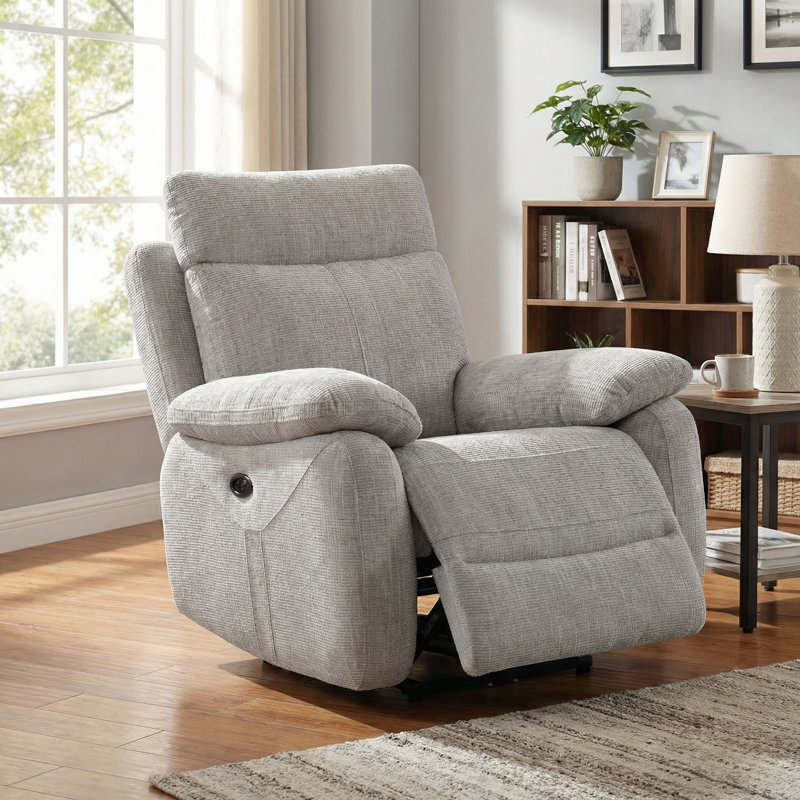 Bikash 96cm Wide Standard Recliner, Grey