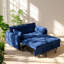 Canapé-lit deux places convertible en velours l 55 po x P 33 po x H 32,28 po Aislin
