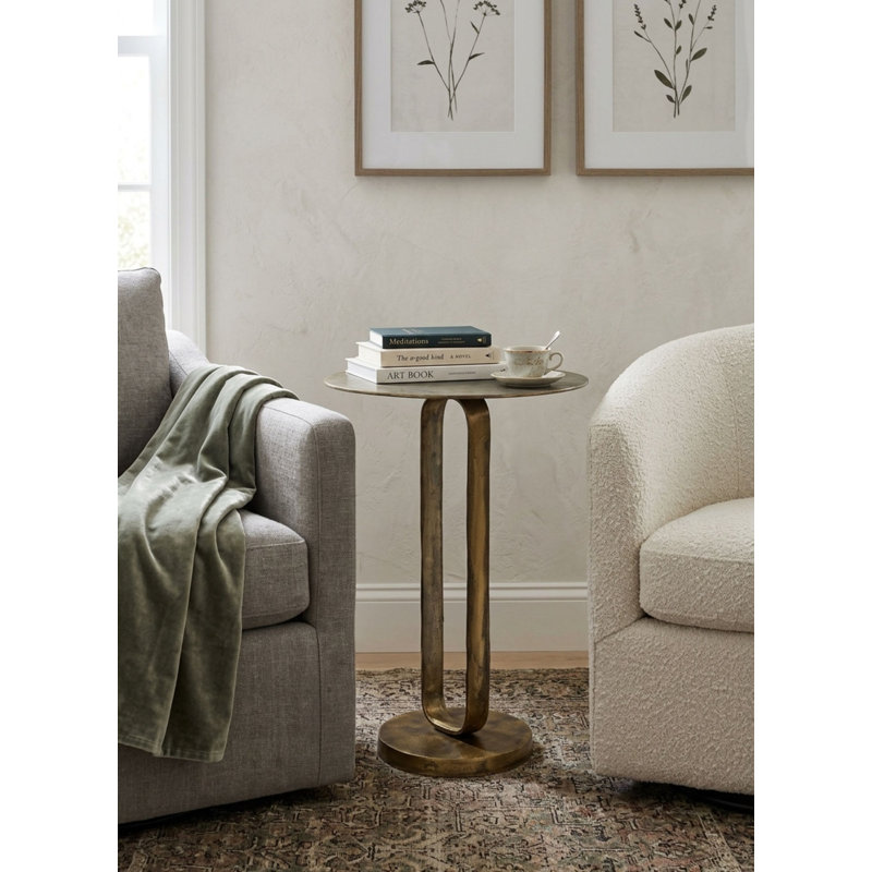 Monoloop/Stanza End Table Brass Antique