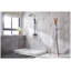 Base de douche 60 po x 34 po en blanc avec couvercle de drain en acier inoxydable Glass