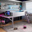 Lit mezzanine en bois innovant avec bureau intégré et éclairage à DEL, parfait pour les jeunes joueurs à la recherche d'un espace fonctionnel et excitant-1754656023