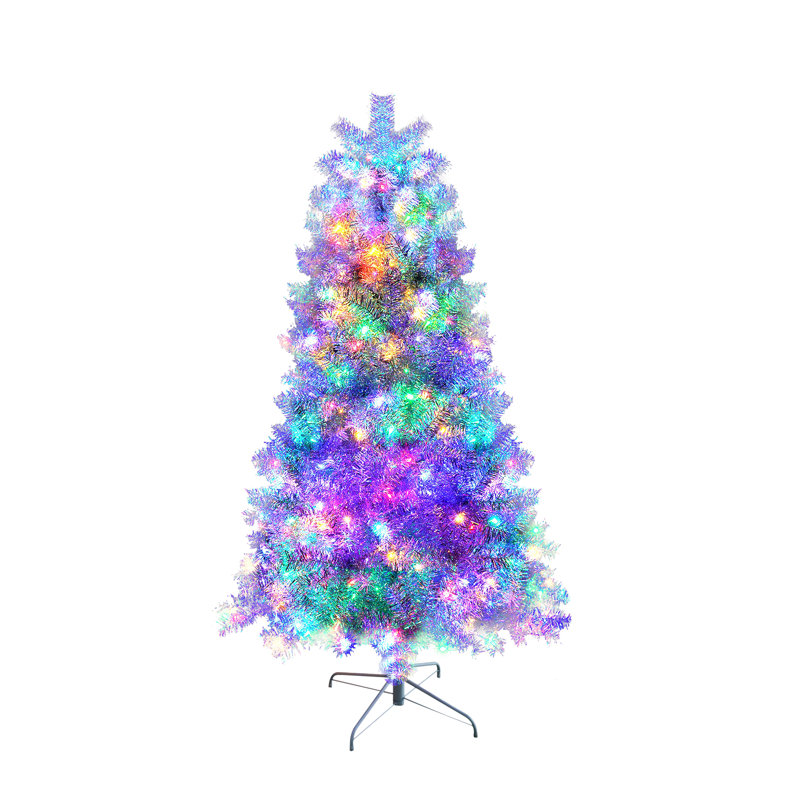 Arbre de Noël artificiel illuminé Sliver, H 6 pi