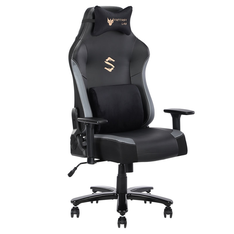 Fauteuil inclinable et pivotant en similicuir Bosmiller, gris