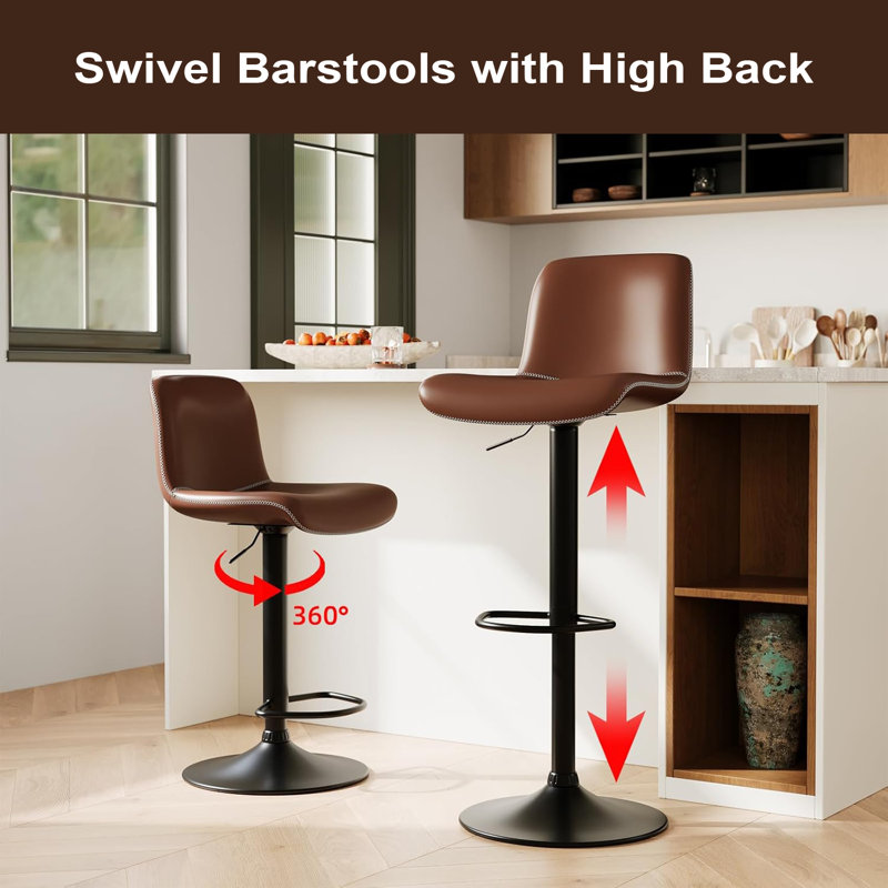 Ensemble de 4 tabourets de bar Modern, Brun