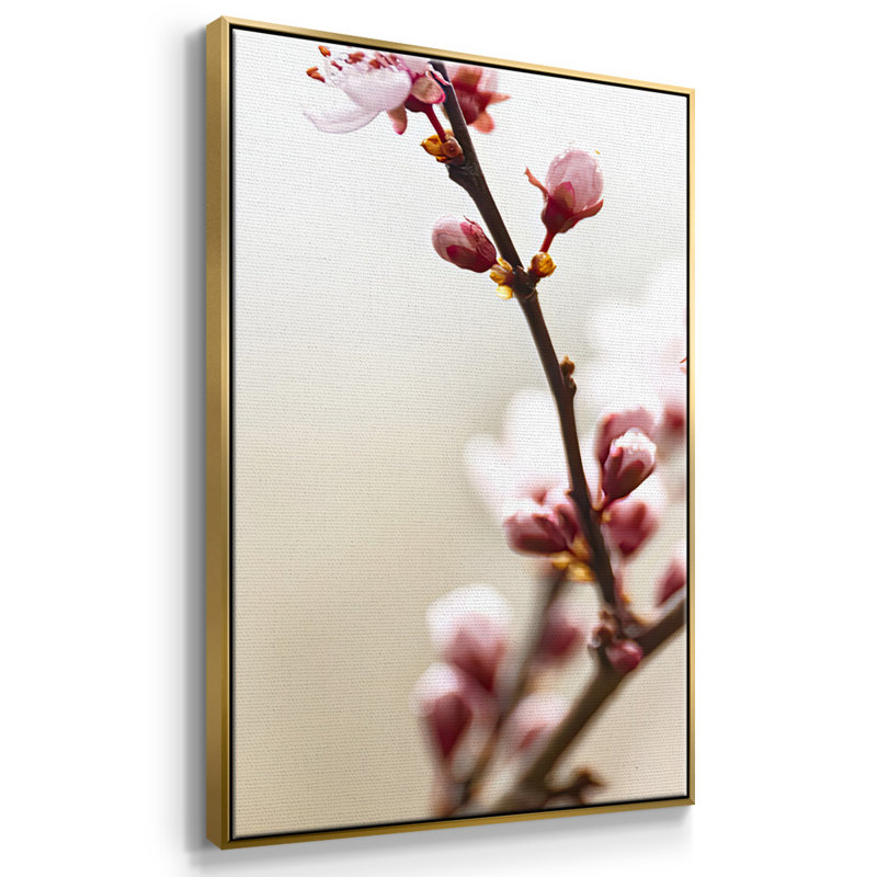 Étude de fleurs de cerisier I 3 pièces, Or, H 40 po x l 78 po x P 2 po