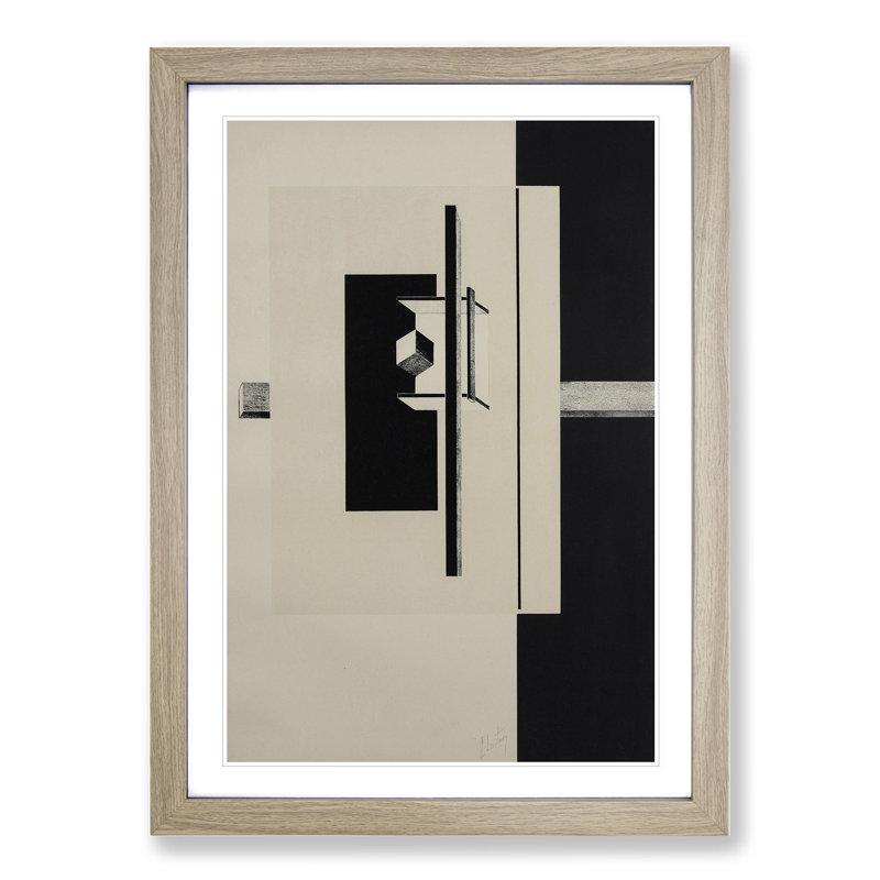 Composition Vol.15 by El Lissitzky - Picture Frame Graphic Art, Oak Framed, 65cm H x 48cm W x 2cm D