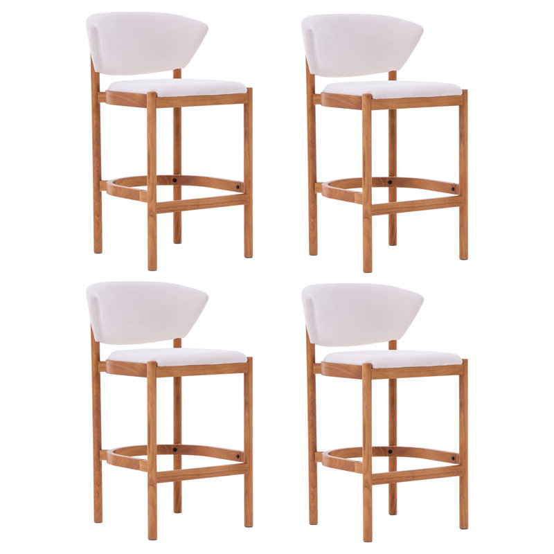 Tabouret de comptoir rembourré avec structure en bois, 4