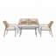 Ensemble de conversation moderne Seabreeze 4 pièces, couleur naturelle et crème-135967033