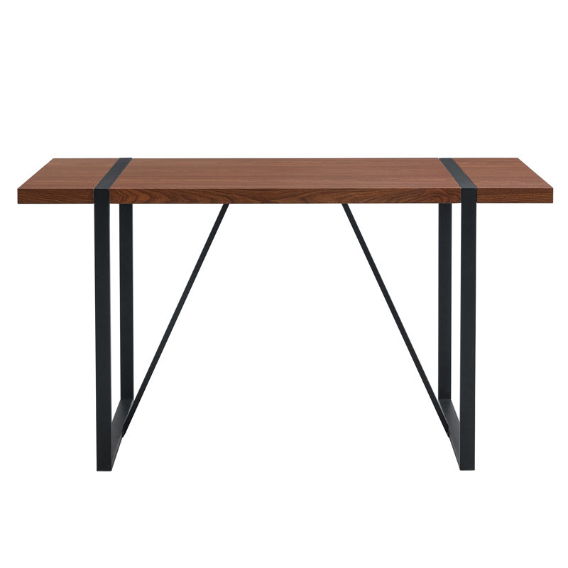 Tables de salle à manger, Noir, H 30 po x L 55 po x l 31,5 po, Brun rustique
