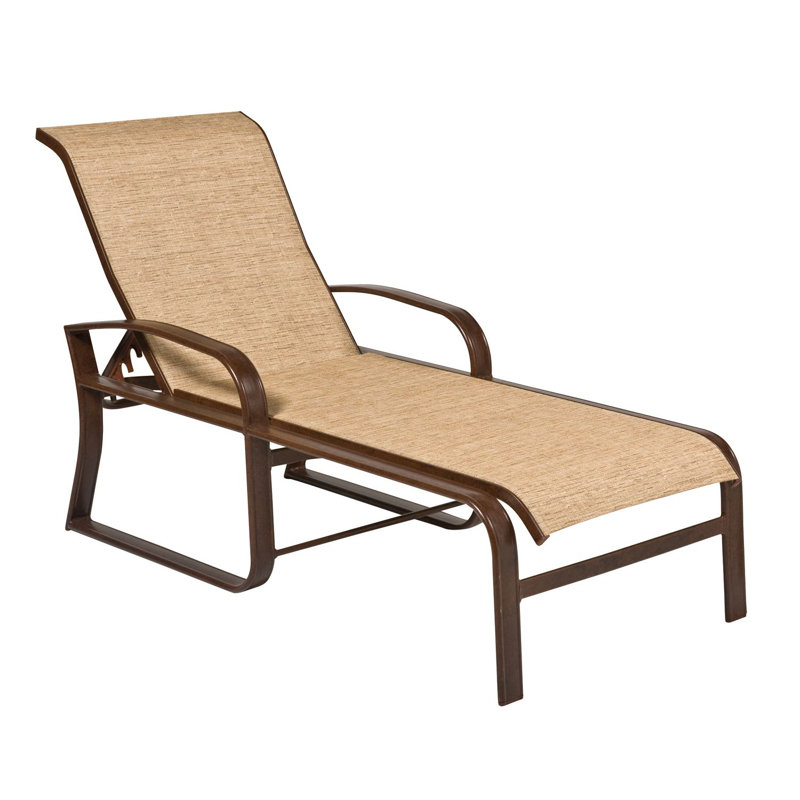 Chaise longue réglable Sling, Blanc mat, Étain