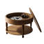 Table basse de salon, forme ronde de 31,5 po, double fonction de rangement, compartiment caché, base, glissières réglables, assemblage facile, noyer laqué