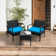Ensemble de table bistro en rotin pour 2 personnes avec table et coussins
