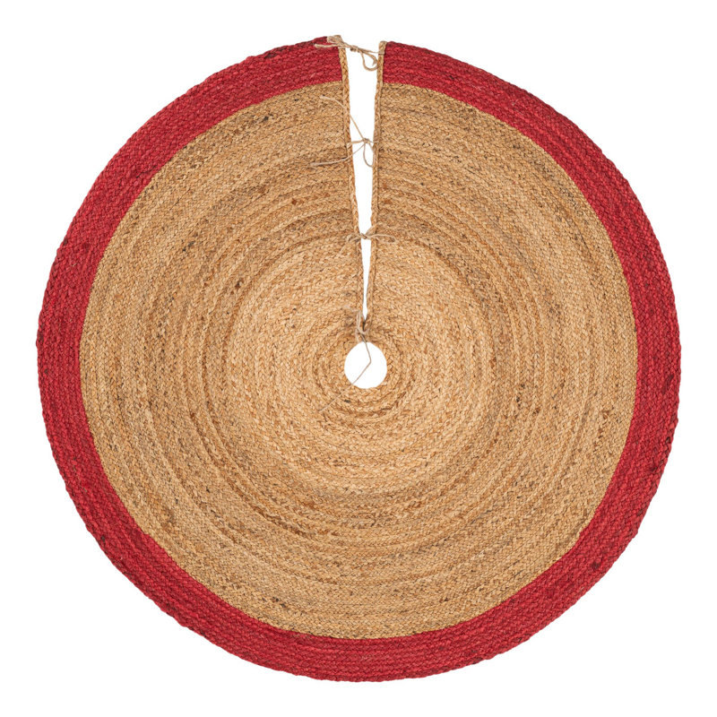 Jupe d'arbre de Noël à tisser Unique, Beige, Rond 4 pi 1 po