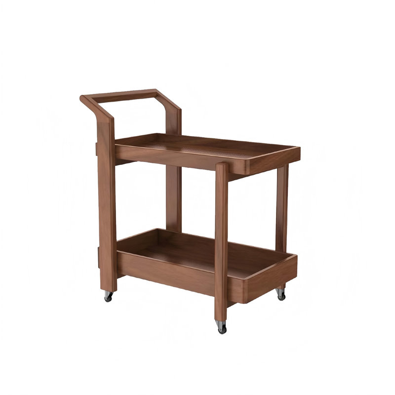 28.74"Pushcart solid wood brown storage side table