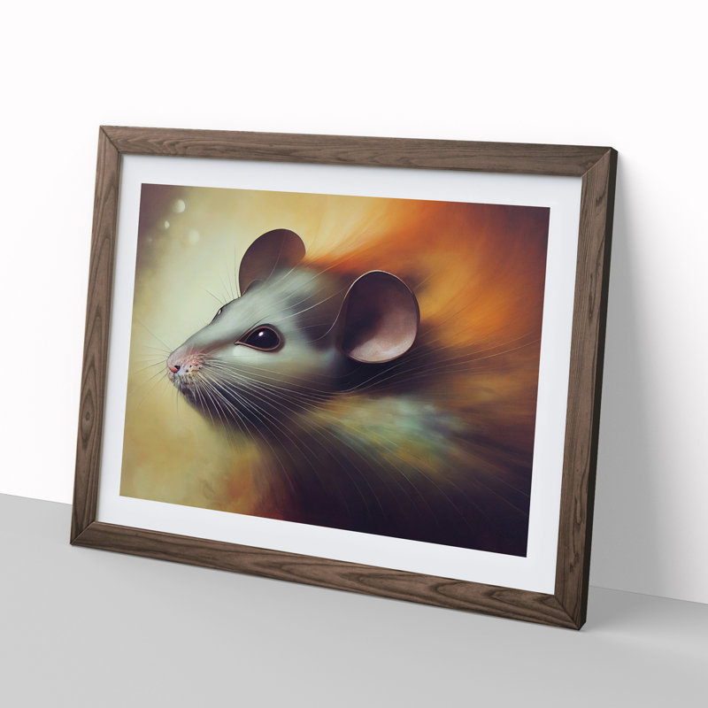 Mouse Art - Framed Print, 34cm H x 46cm W x 2cm D, Walnut Framed