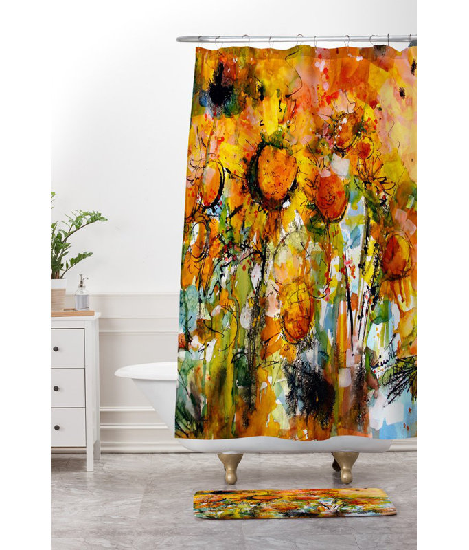 Tapis pour salle de bain abstract fleurs