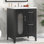 Meuble-lavabo 24 po avec lavabo - armoire en bois massif et panneau de fibres à densité moyenne, 2 tiroirs et 1 porte, tablette réglable