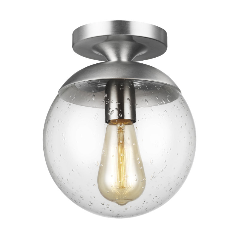 Leo 1 - Light Semi Flush Mount, No, Satin Aluminum, Clear