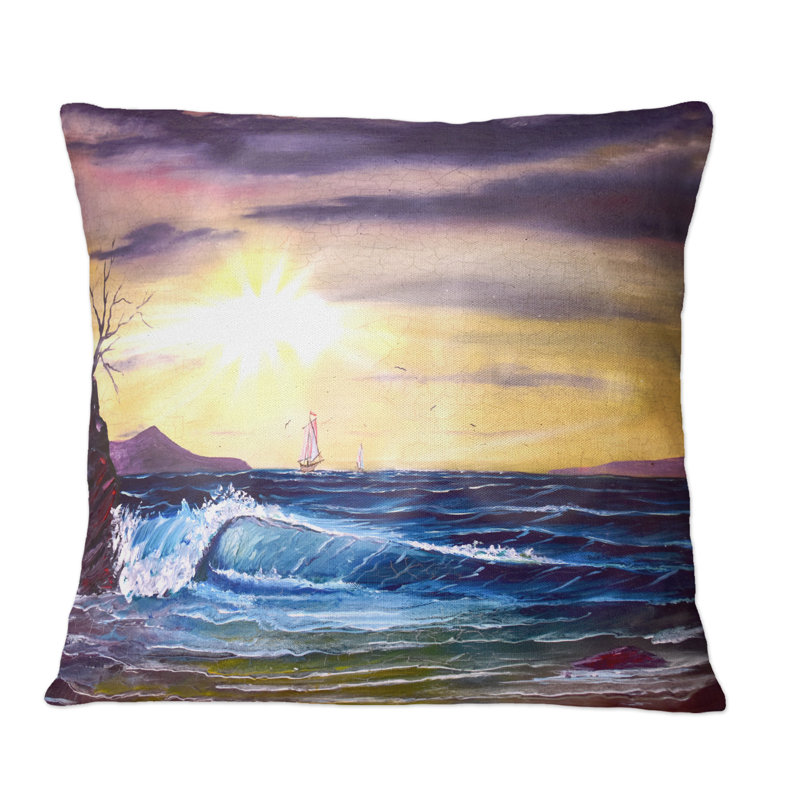 Coussin décoratif, eau, ciel, mer, beauté dans la nature, 18 po x 18 po