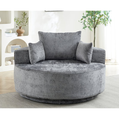 Fauteuil pivotant simple en mousse de polyester, canapé moderne moelleux, fauteuil pivotant à 360 degrés pour le salon, la chambre à coucher, le salon et la salle de projection
