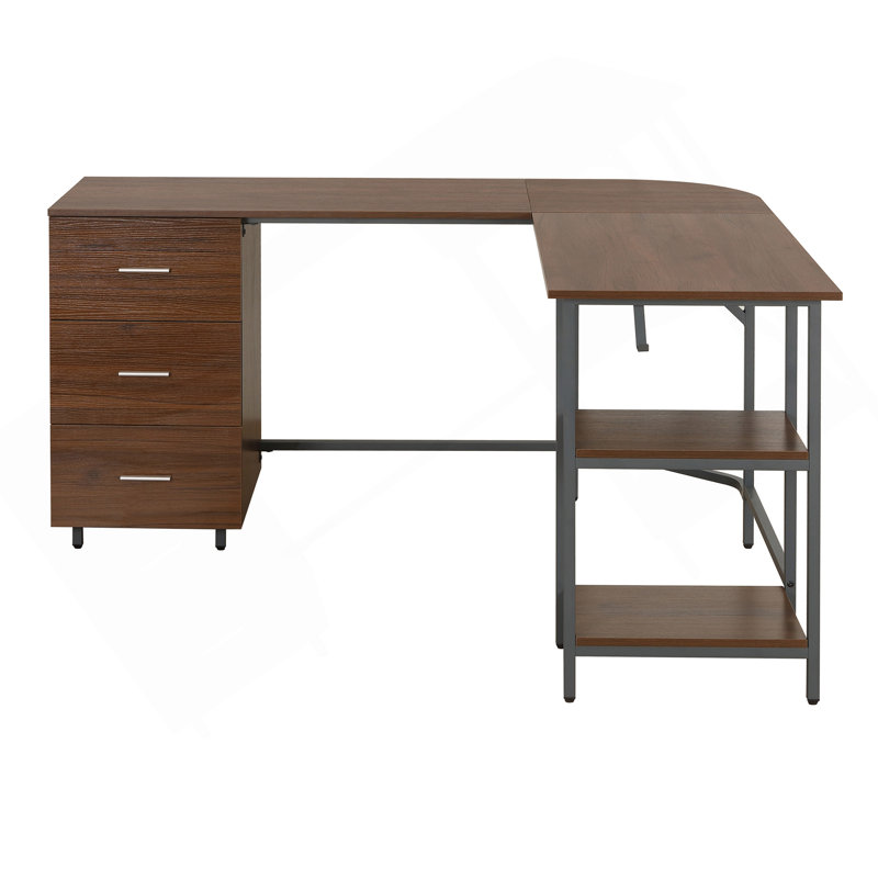 Bureau en L à deux tons avec rangement Techni Mobile