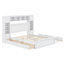 A Full-Sized Wooden Bed With An Integrated Cabinet, Shelf, And Electrical Outlets, Accompanied By A Twin-Sized Trundle Bed.-1837565774