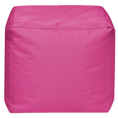  Moseley 16" Square Bean Bag Pouf Ottoman, Water-Repellent