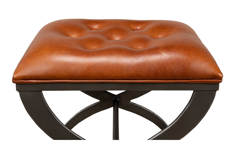 Leather Accent Stool