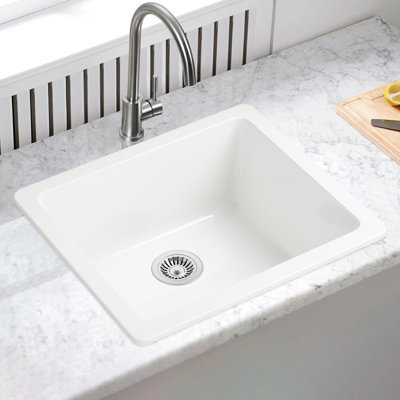 21.25'' L Single Bowl Fireclay Kitchen Sink