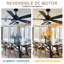 Ventilateur de plafond noir moderne 52 po avec lumières et télécommande et ventilateur à DEL à intensité variable Eustolio-487085839