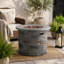 Foyer extérieur rond au propane MgO de 32 pouces, dessus gris - 40 000 BTU, durable et élégant pour les réunions sur la terrasse