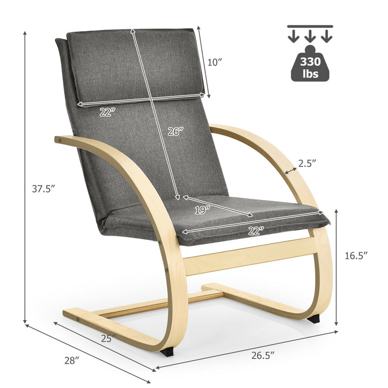 Chaise de patio avec coussins Bronislawa