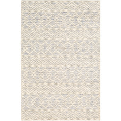 Tribeca Blue Cream Flatweave Geometric Wool Rug